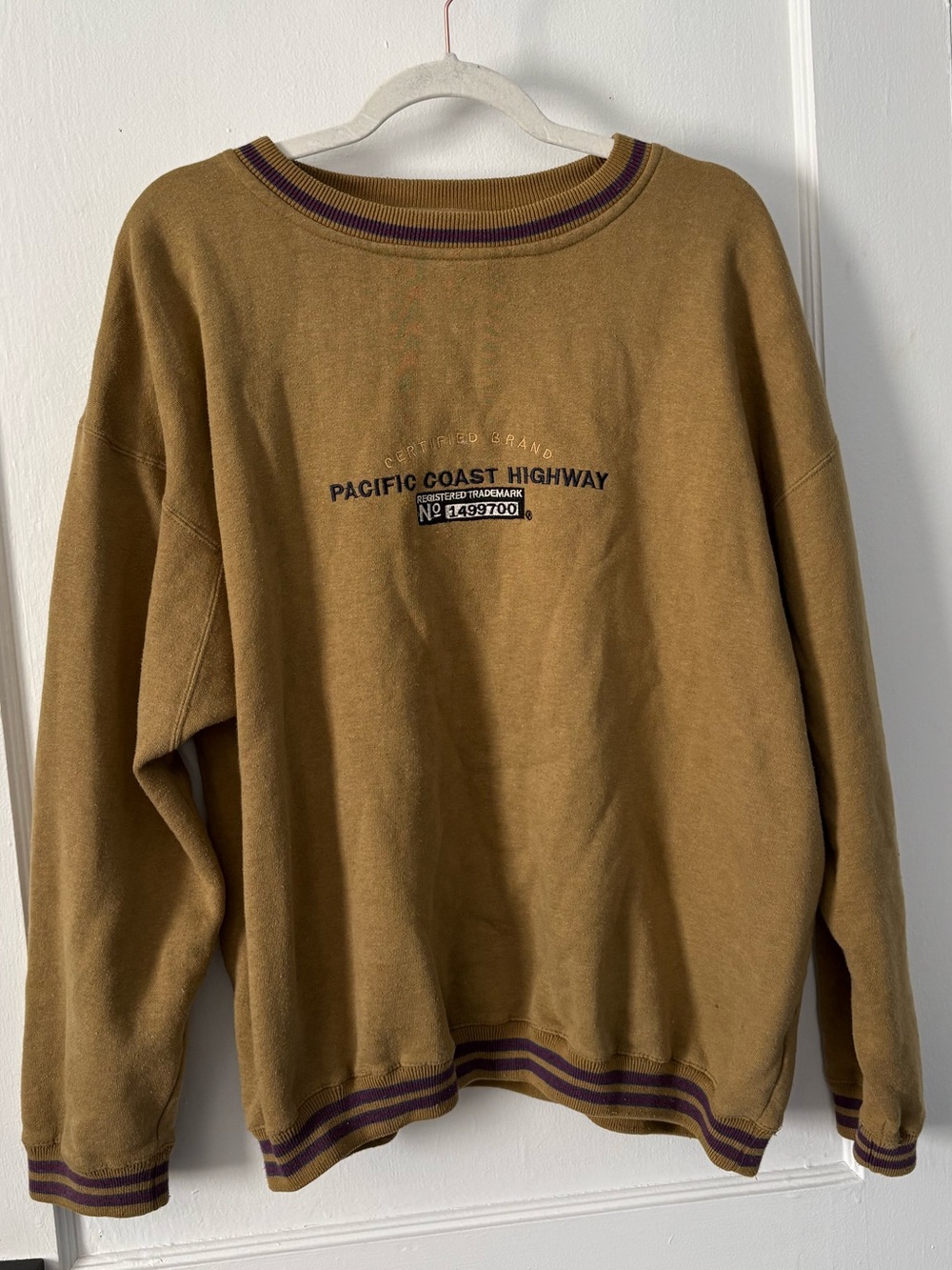 Vintage Men's Pacific Coast Highway Crewneck Sweater - Mustard